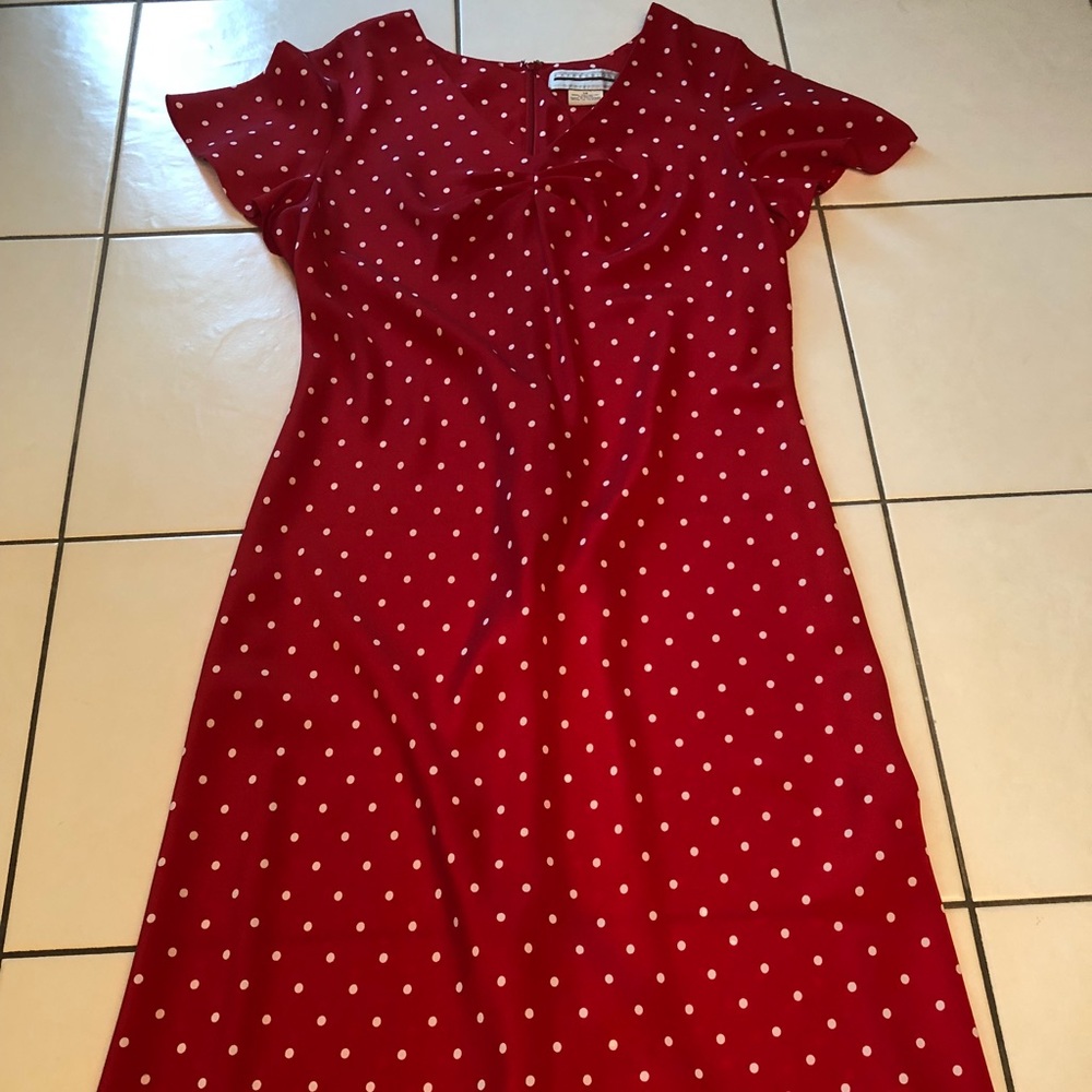 Vintage Expressions size 14 red polka dot dress